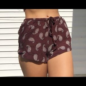 Maroon Paisley Dolphin Shorts